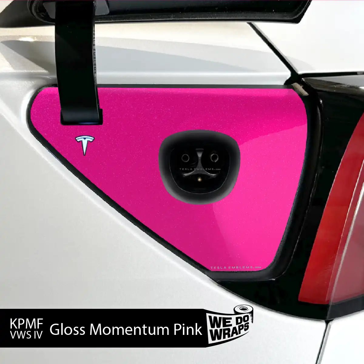 KPMF Gloss Momentum Pink Tesla Charge Port Wrap | Model Y - Tesla Emblems
