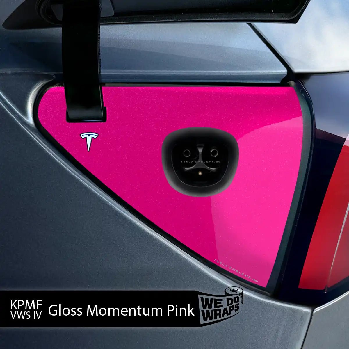 KPMF Gloss Momentum Pink Tesla Charge Port Wrap | Model Y - Tesla Emblems