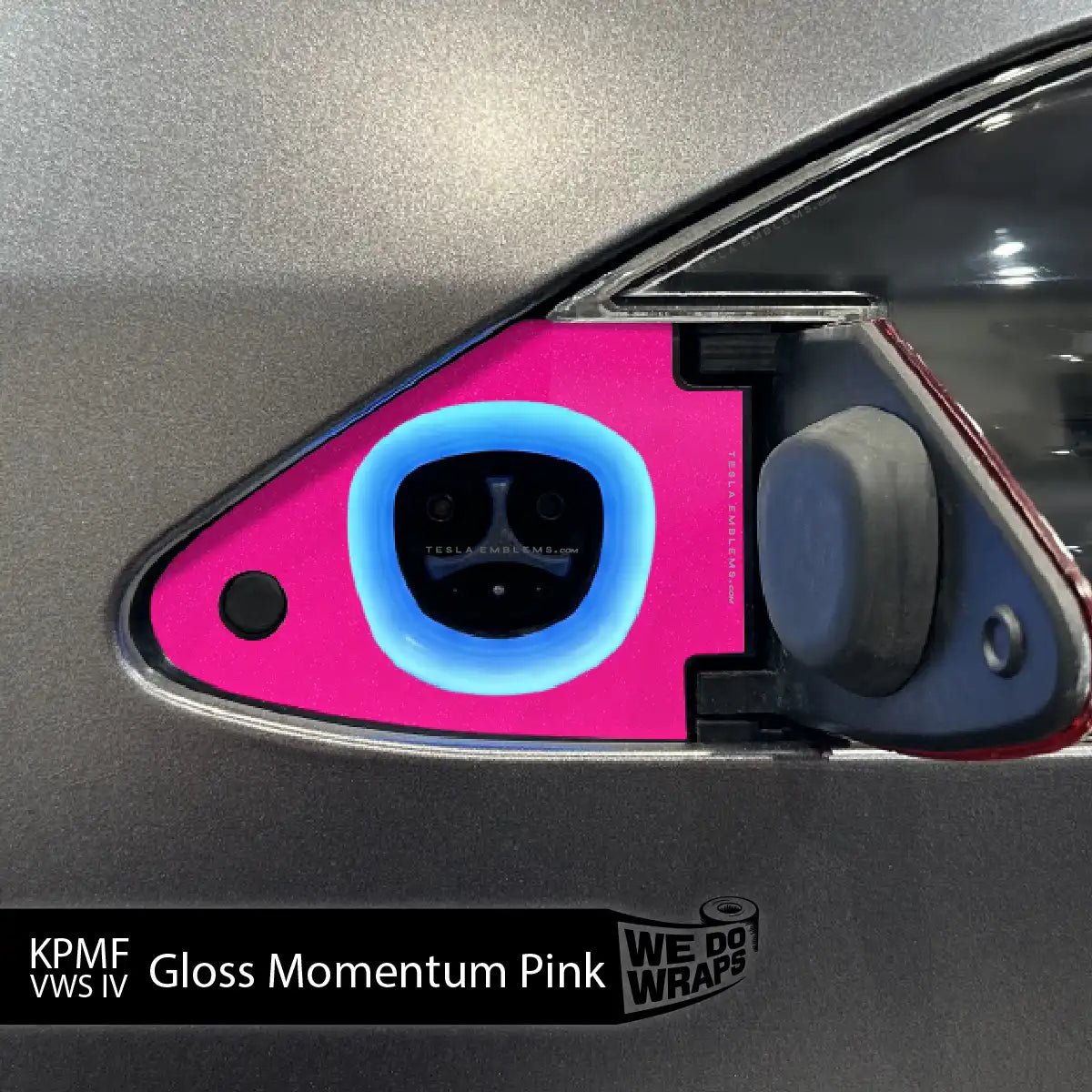 KPMF Gloss Momentum Pink Tesla Charge Port Wrap | Model X - Tesla Emblems