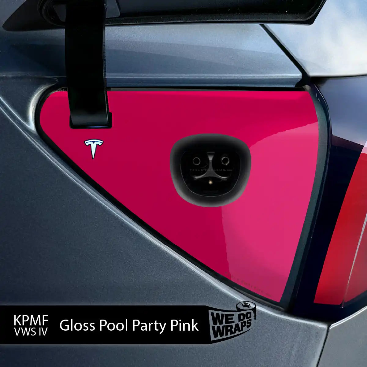 KPMF Pool Party Pink Tesla Charge Port Wrap | Model 3