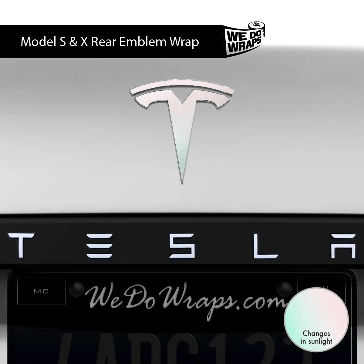 KPMF Matte Aurora Pearl Tesla Emblem Decals (Front + Back) | Model X - Tesla Emblems
