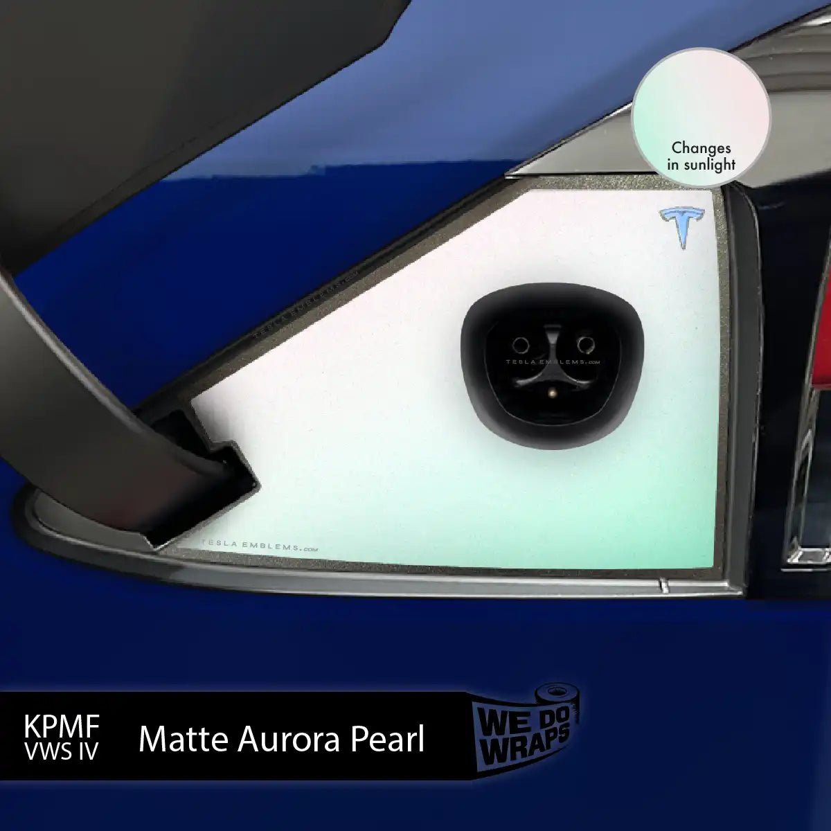 KPMF Matte Aurora Pearl Tesla Charge Port Wrap | Model X - Tesla Emblems