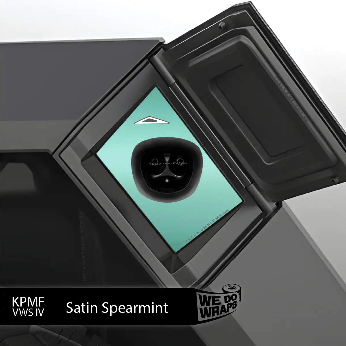 KPMF Satin Spearmint Tesla Charge Port Wrap | Cybertruck - Tesla Emblems