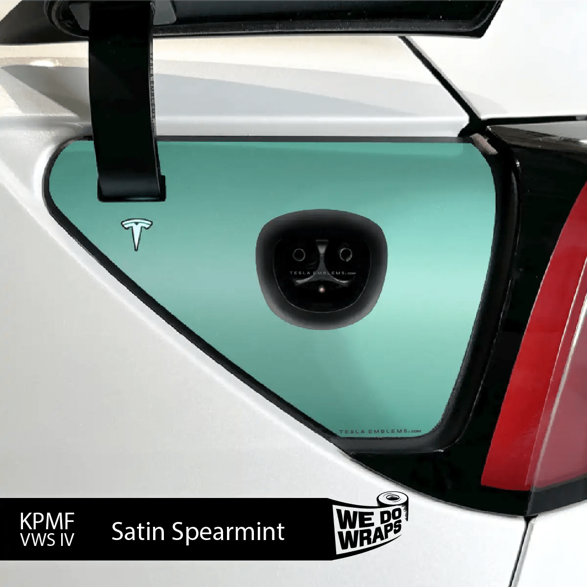 KPMF Satin Spearmint Tesla Charge Port Wrap | Model Y - Tesla Emblems