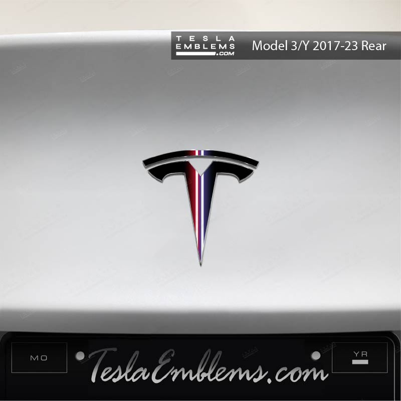 Side by Side Lightsaber Tesla Emblem Decals (Front + Back) - Tesla Emblems