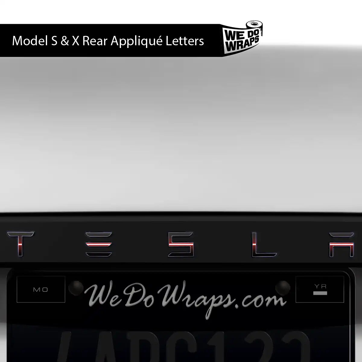 Red Laser Sword Tesla Emblem Decals (Front + Back) | Model X - Tesla Emblems