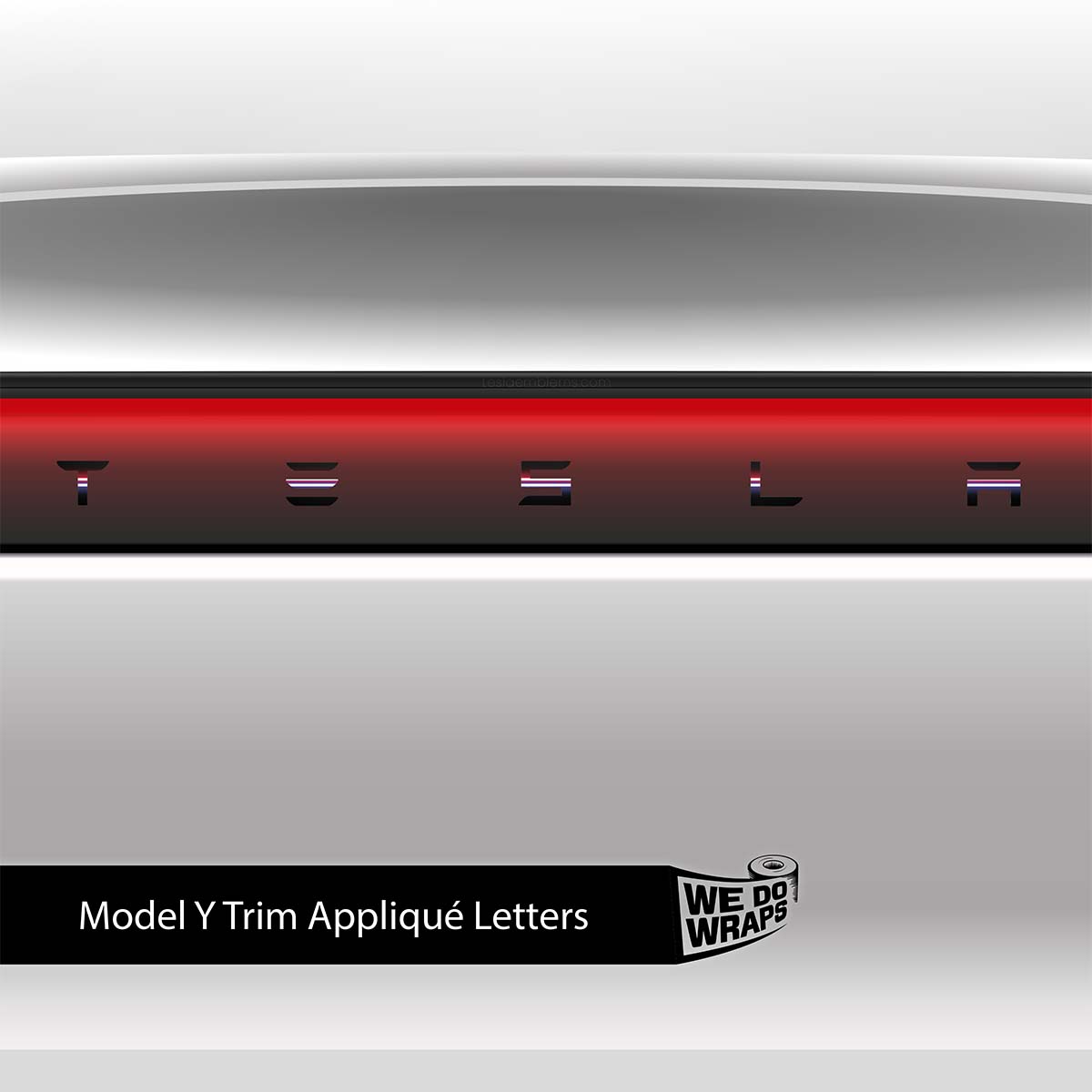 Side by Side Laser Sword Tesla Emblem Decals (Front + Back) | Model Y - Tesla Emblems