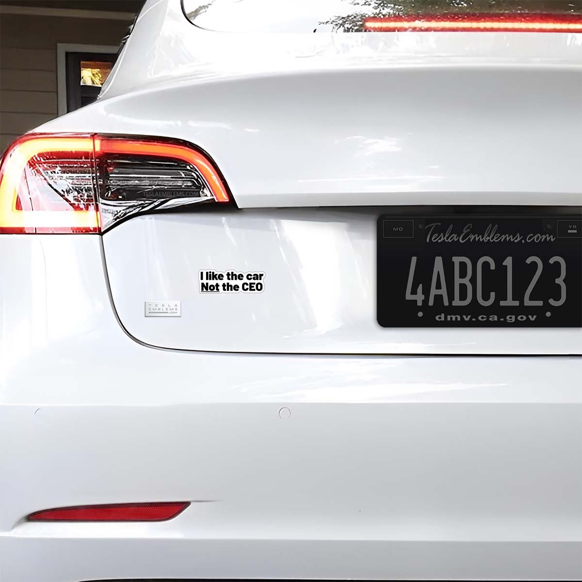 I Like The Car Not The CEO Vinyl Decal Sticker - Tesla Emblems