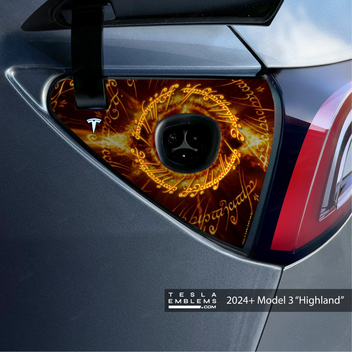Lord of the Rings Tesla Charge Port Wrap - Tesla Emblems