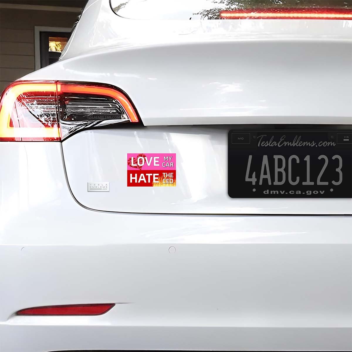 Love My Car Hate The CEO Vinyl Decal Sticker - Tesla Emblems