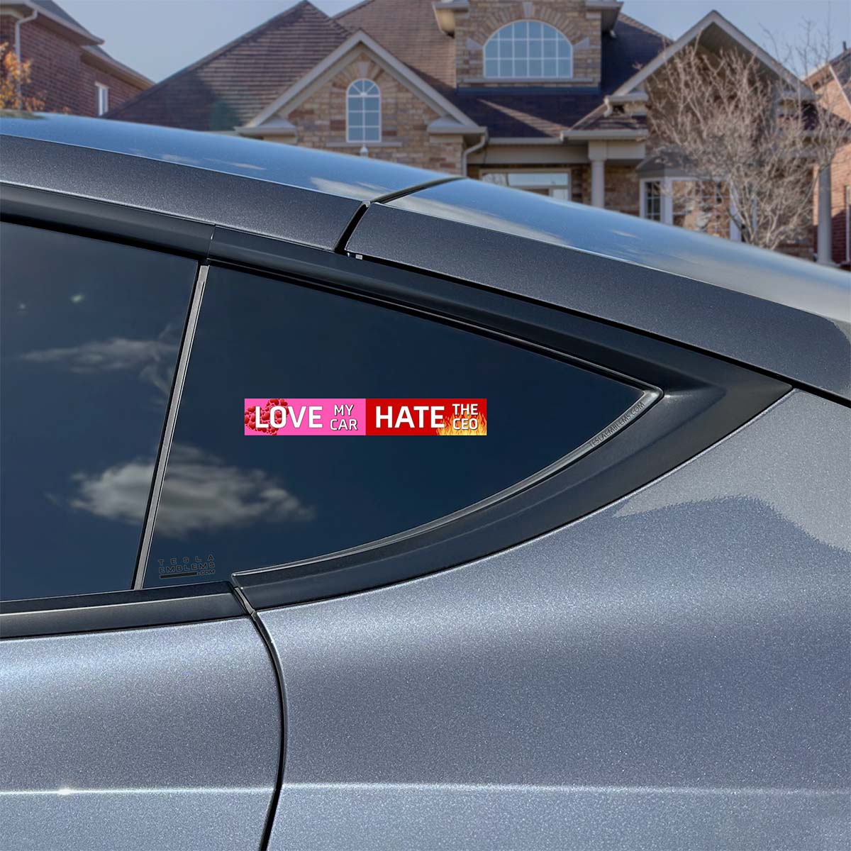 Love My Car Hate The CEO Vinyl Decal Sticker - Tesla Emblems