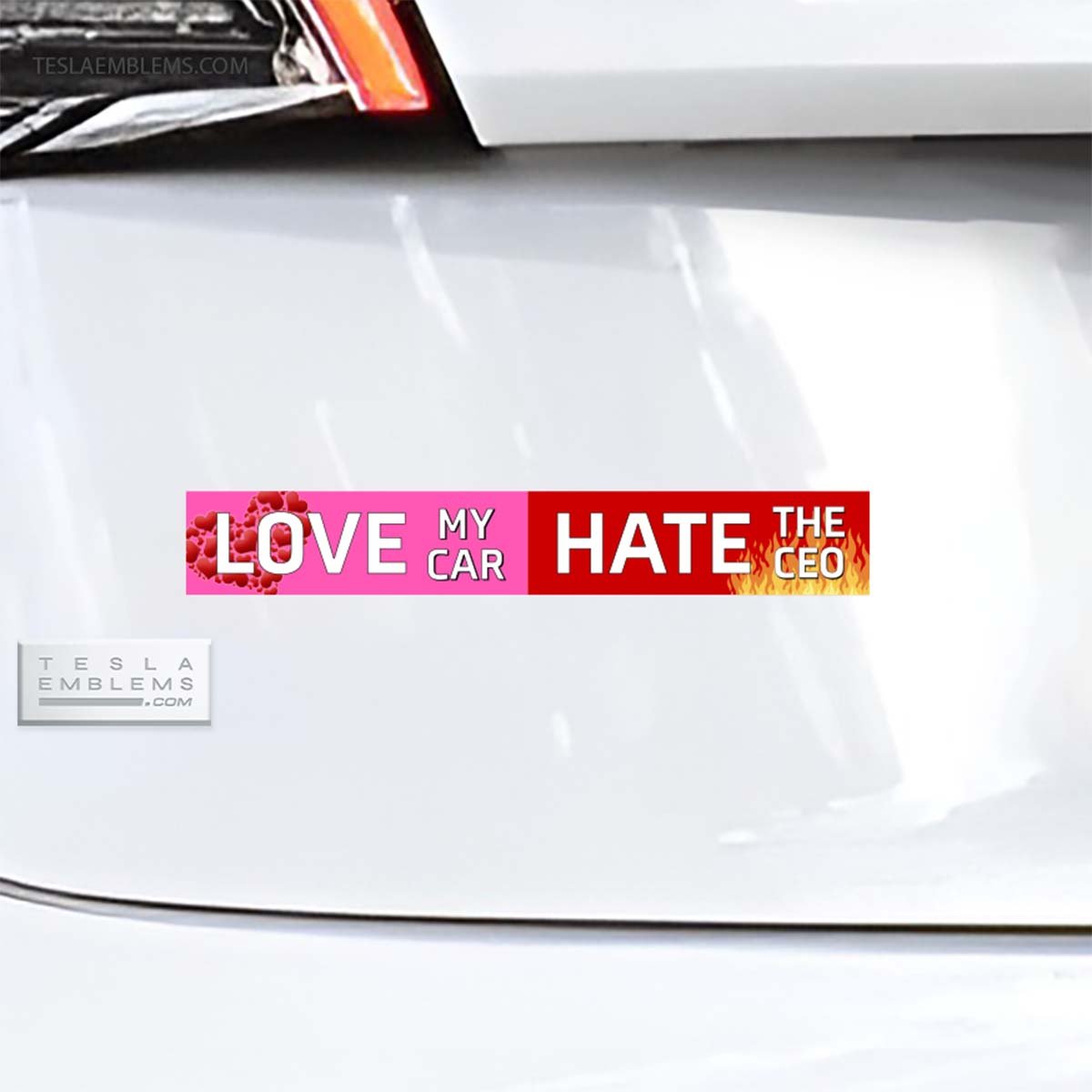 Love My Car Hate The CEO Vinyl Decal Sticker - Tesla Emblems