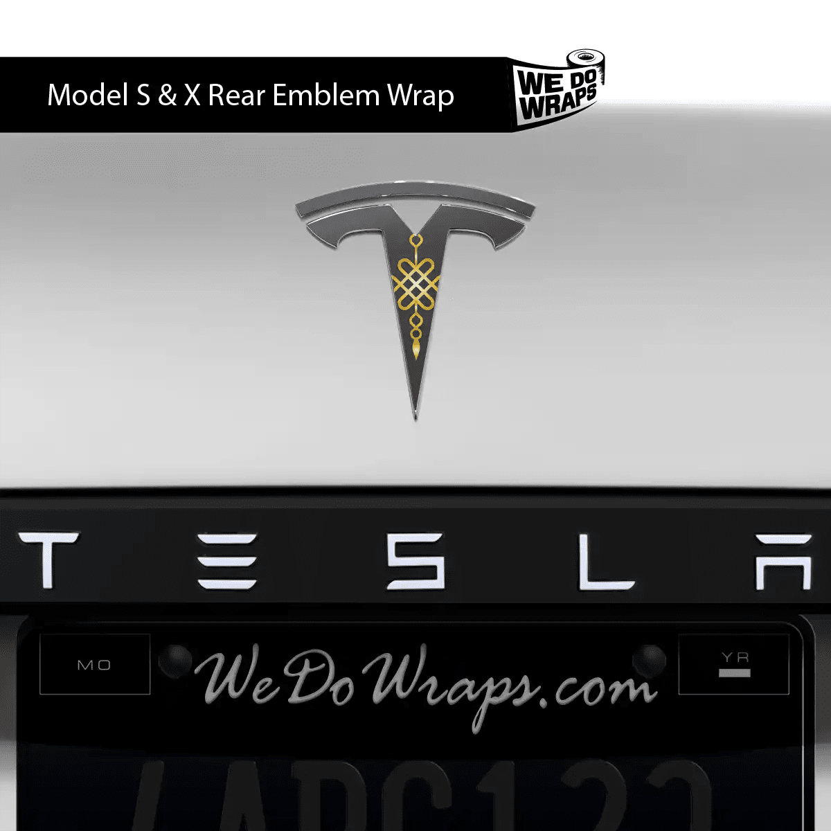 Lucky Knot Tesla Emblem Decals (Front + Back) | Model X - Tesla Emblems
