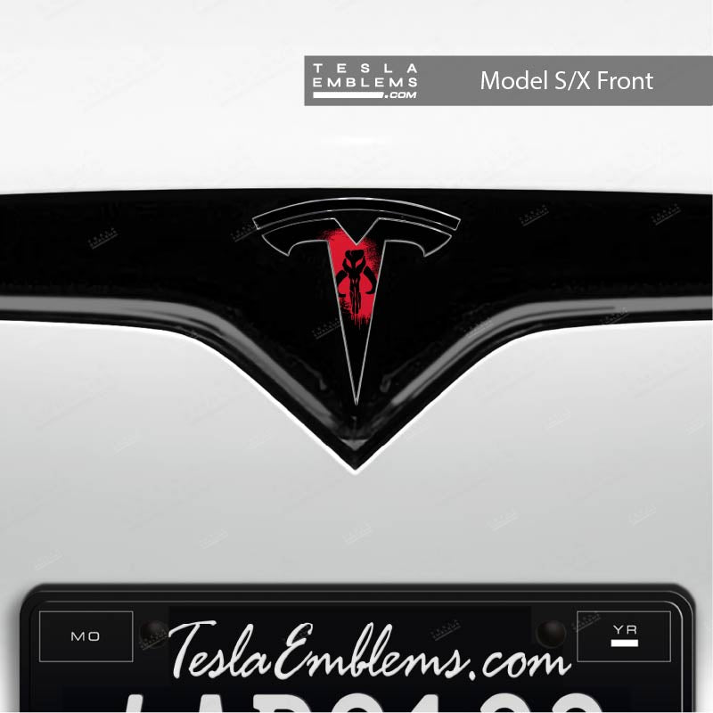 Mandalorian Tesla Emblem Decals (Front + Back) - Tesla Emblems