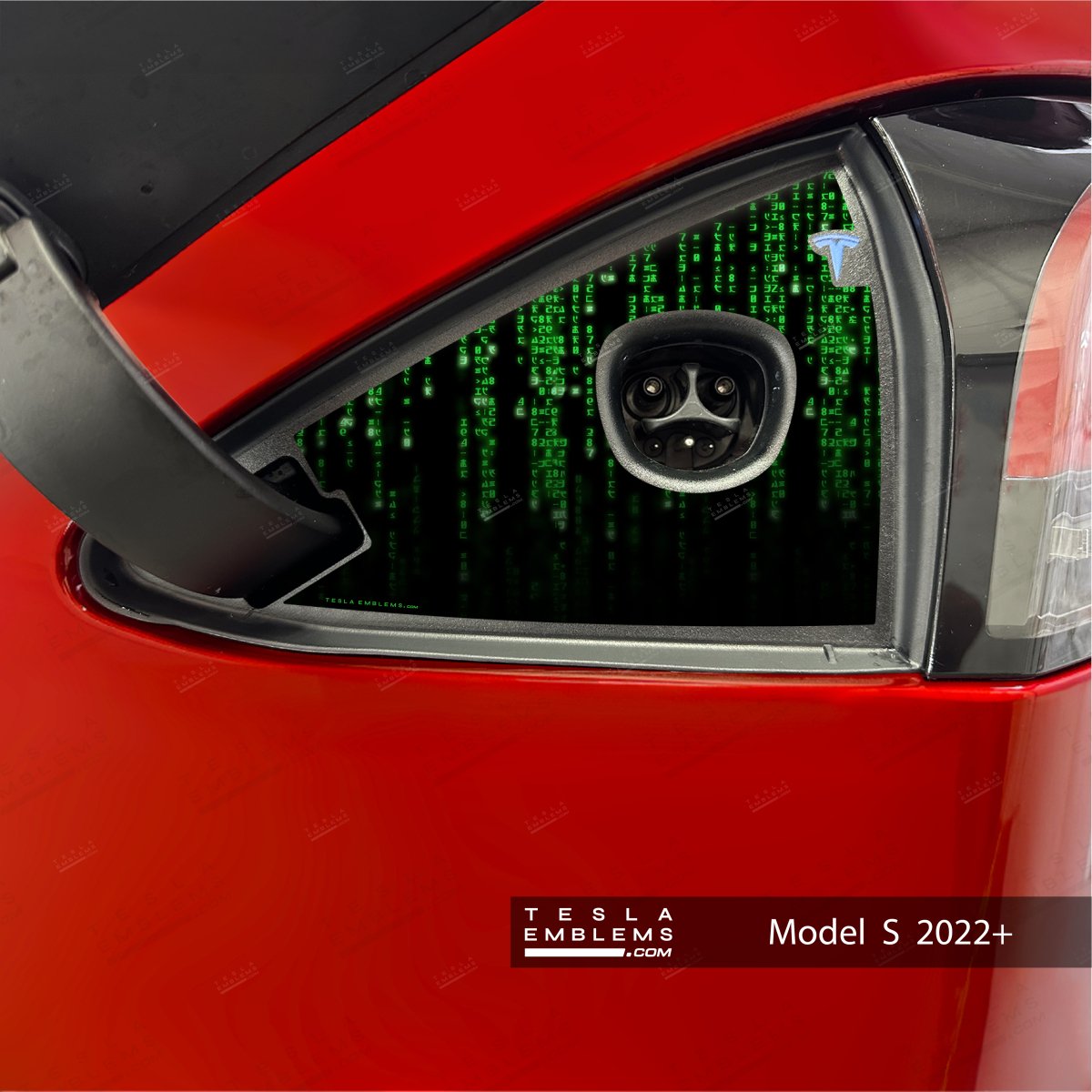 Matrix Charge Port Wrap - Tesla Emblems