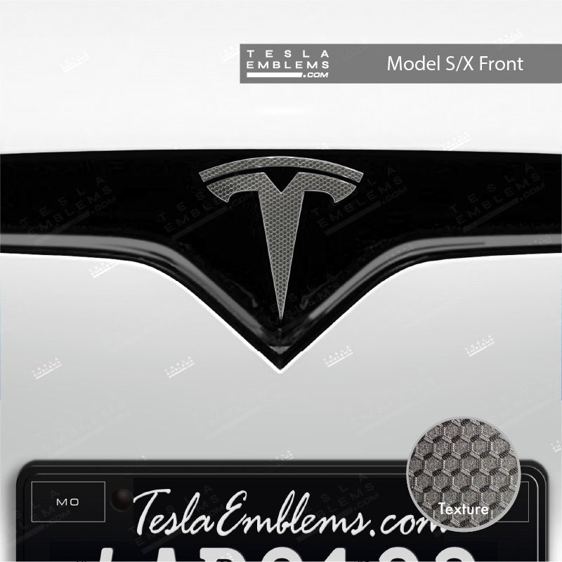 3M Matrix Black Tesla Emblem Decals (Front + Back) | Model S