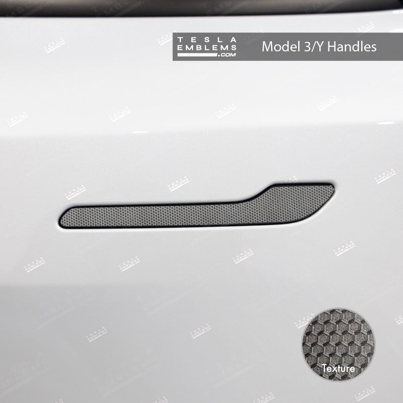 3M Matrix Black Tesla Door Handle Decals (4pcs) - Tesla Emblems