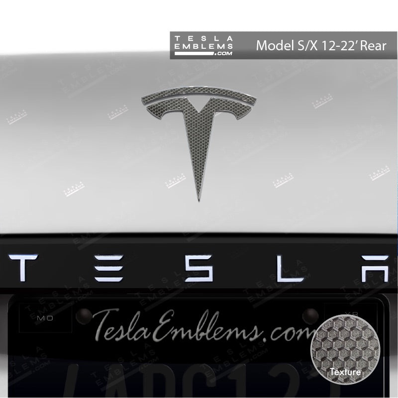 3M Matrix Black Tesla Emblem Decals (Front + Back) | Model S