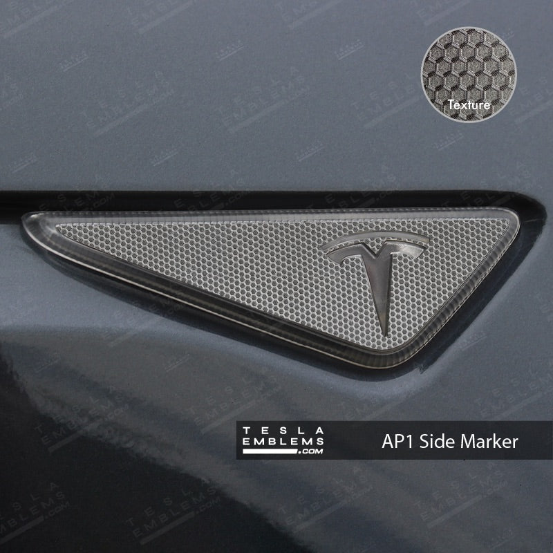 3M Matrix Black Tesla Side Marker Decals (2pcs) - Tesla Emblems