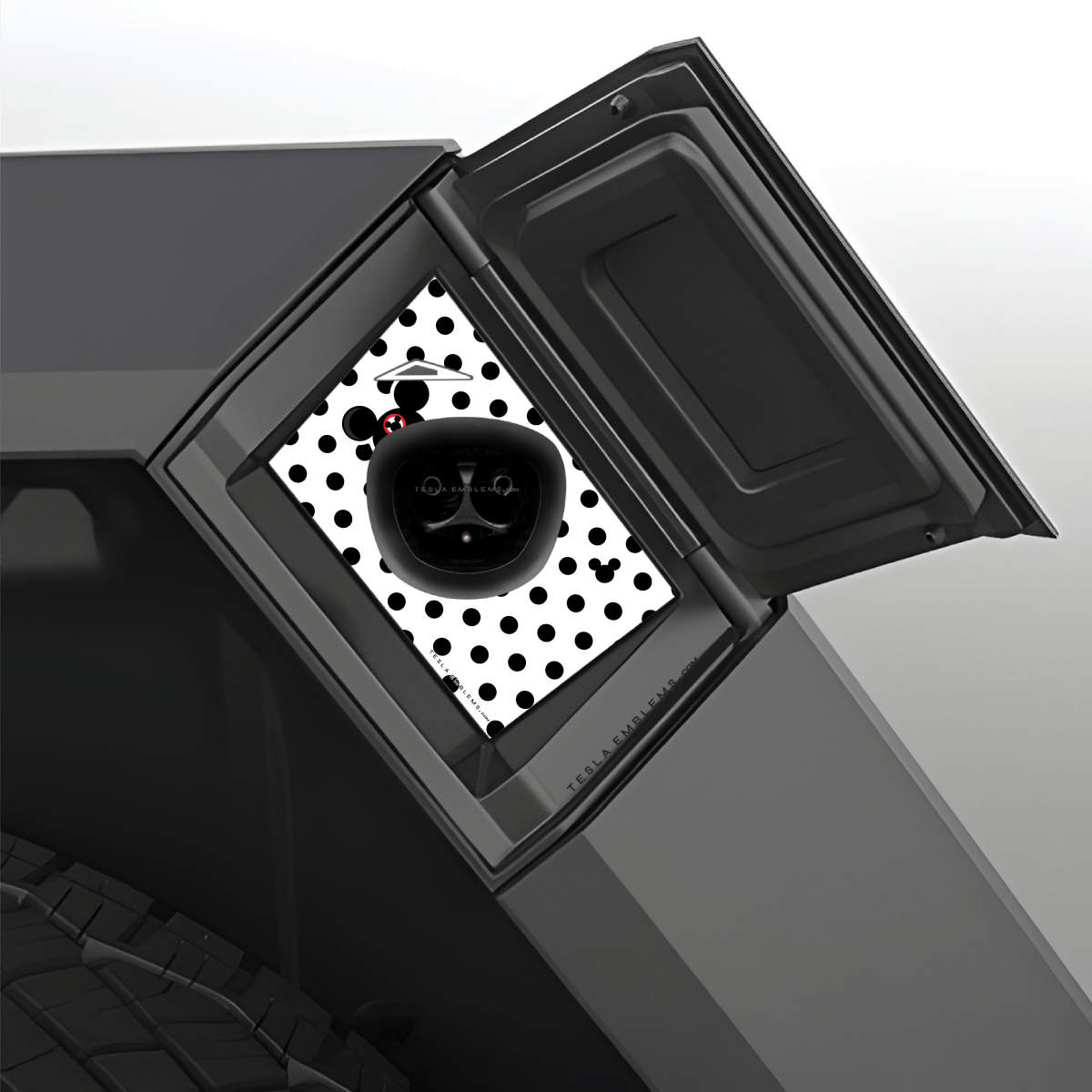 Mouse Ears Tesla Charge Port Wrap - Tesla Emblems