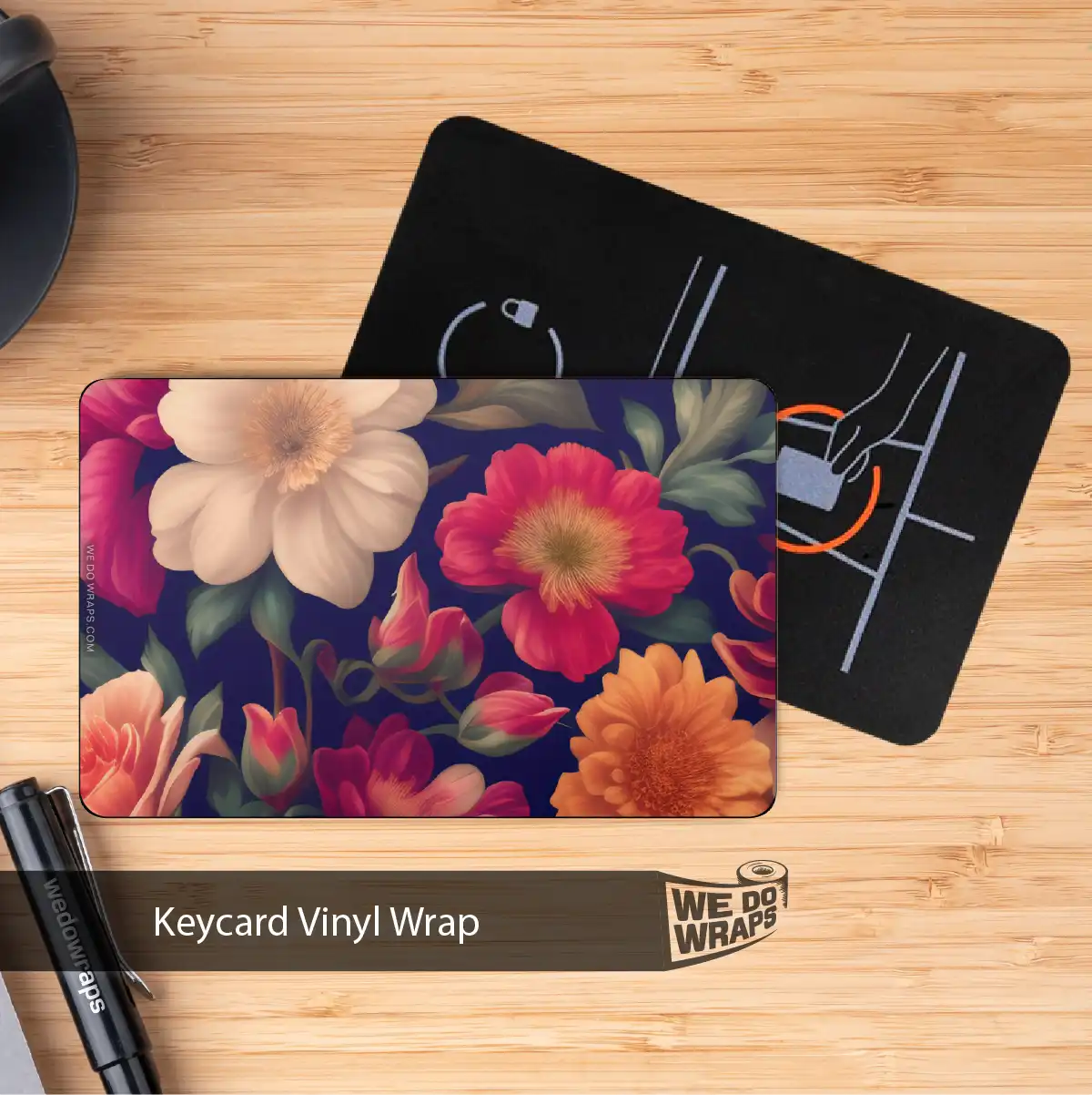 Midnight Bloom Tesla Keycard Decal - Tesla Emblems