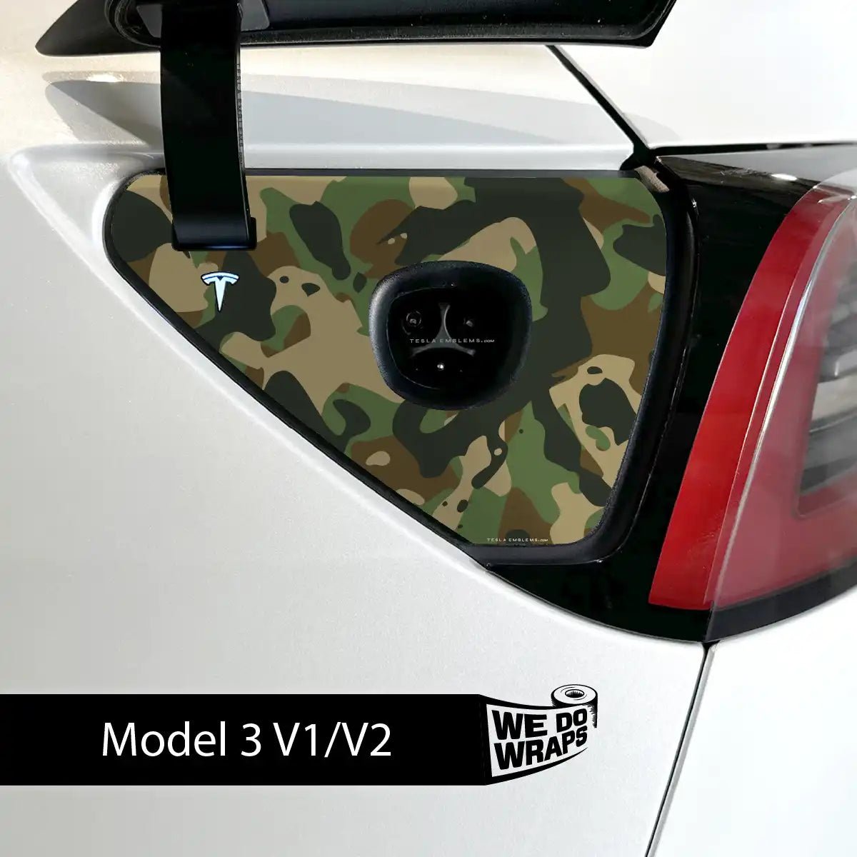 Camo Tesla Charge Port Wrap | Model 3 - Tesla Emblems