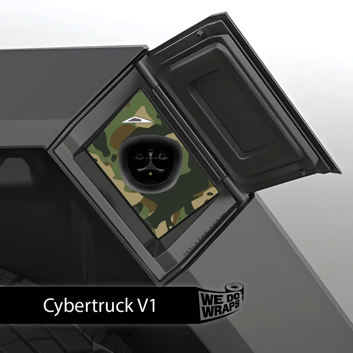 Camo Tesla Charge Port Wrap | Cybertruck - Tesla Emblems