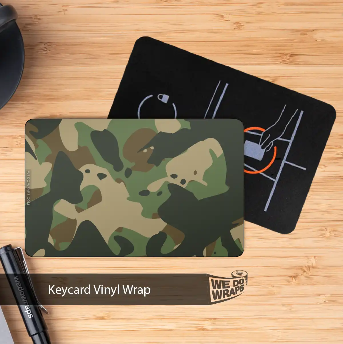 Military Green Camo Tesla Keycard Decal - Tesla Emblems