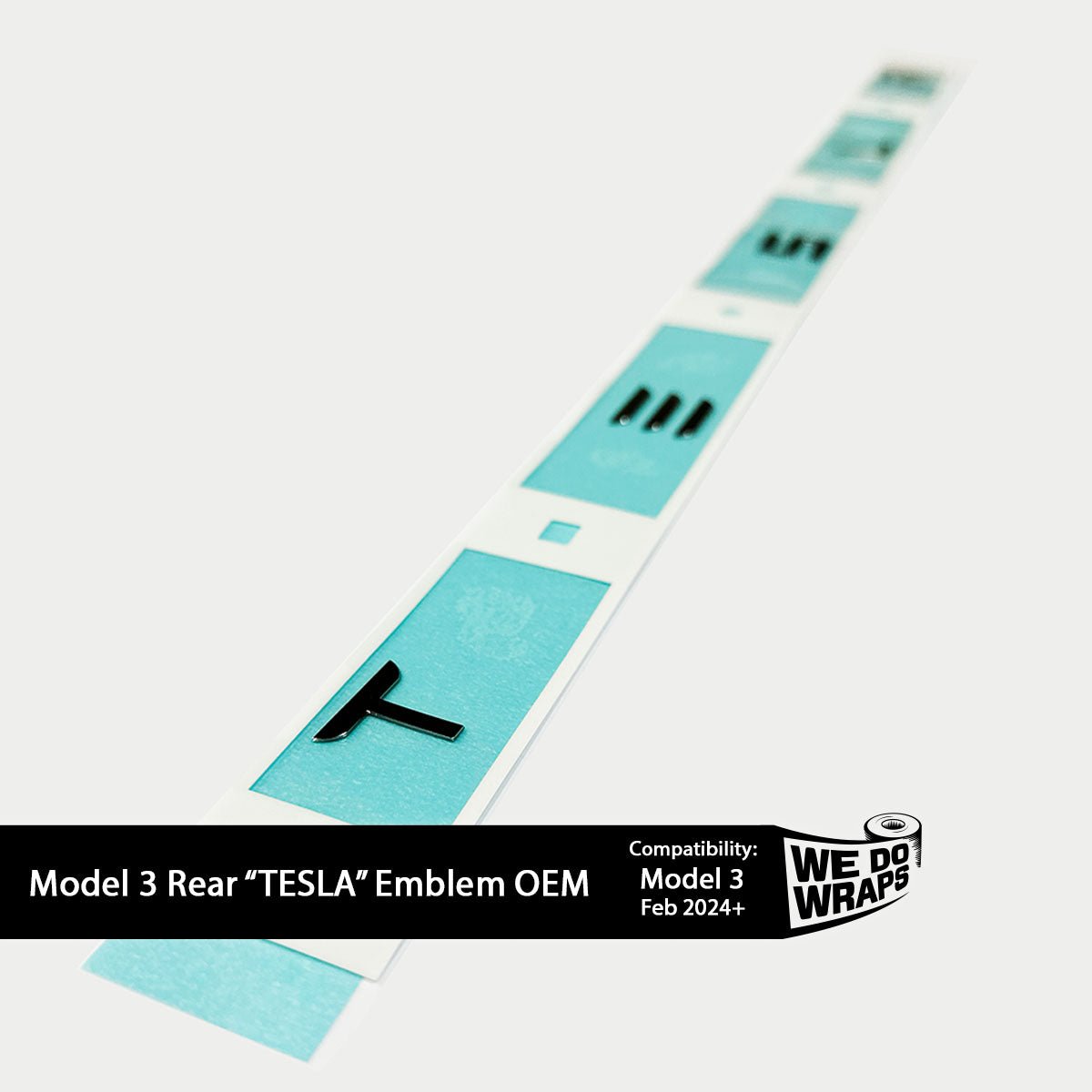 “TESLA” Chrome Letters Rear Emblem | Genuine 2024+ Model 3 “Highland” OEM Original Badging - Tesla Emblems