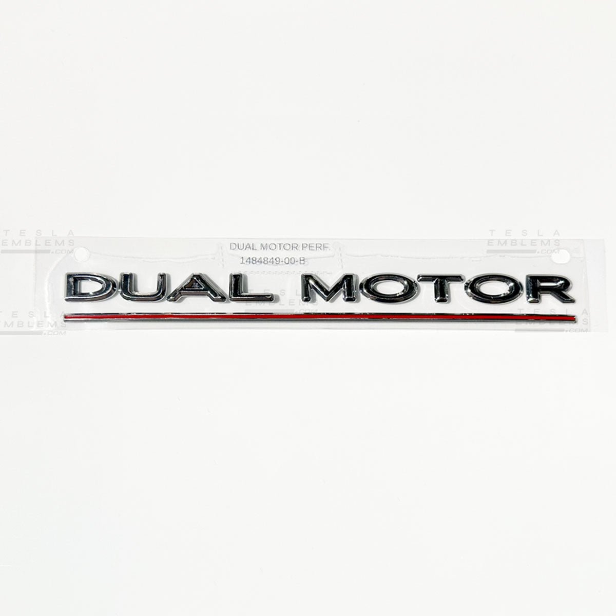 "Dual Motor Performance" Chrome - Genuine OEM Original Tesla Factory Emblems | Rear Trunk Badging for Model 3/Y/S/X Cybertruck - Tesla Emblems