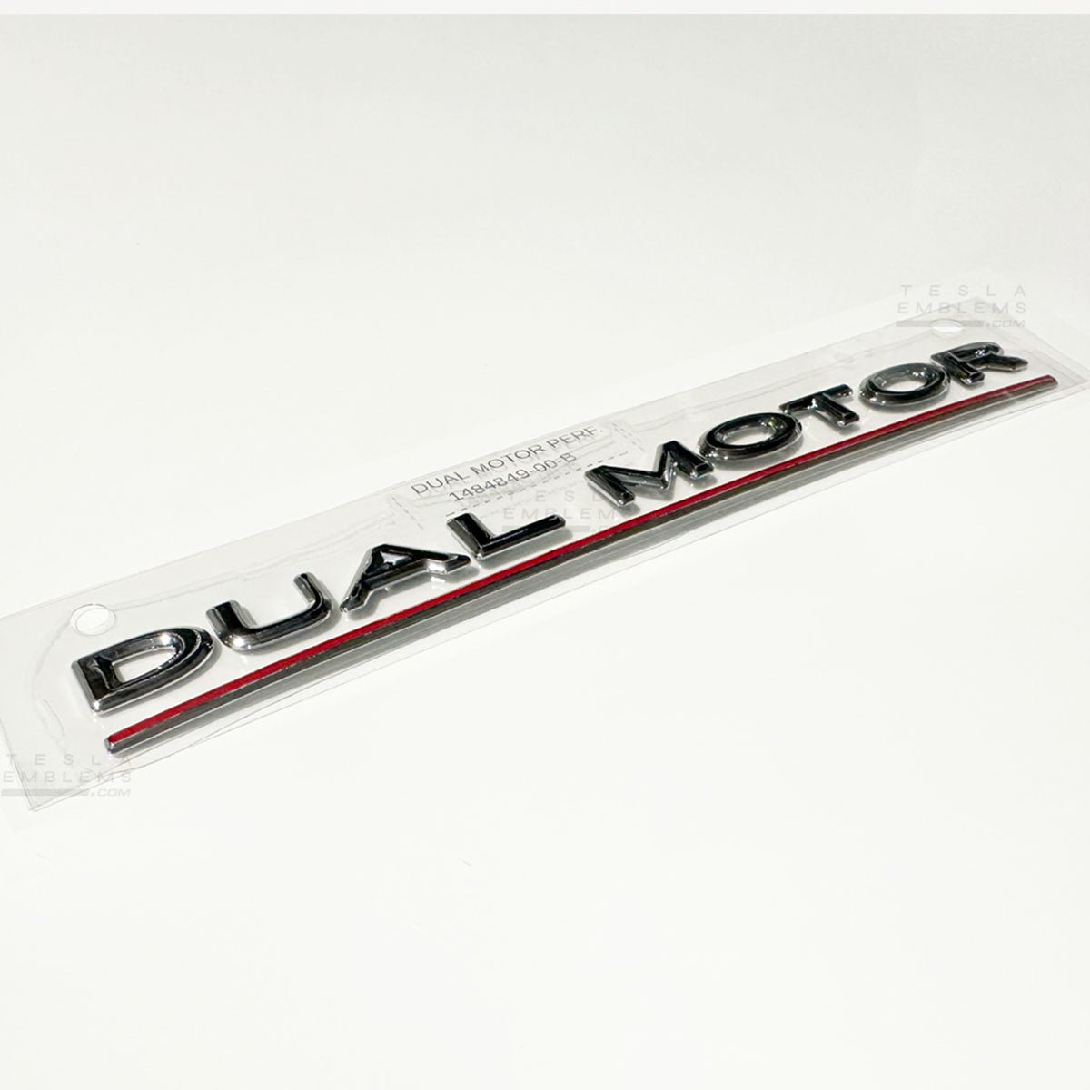 "Dual Motor Performance" Chrome - Genuine OEM Original Tesla Factory Emblems | Rear Trunk Badging for Model 3/Y/S/X Cybertruck - Tesla Emblems