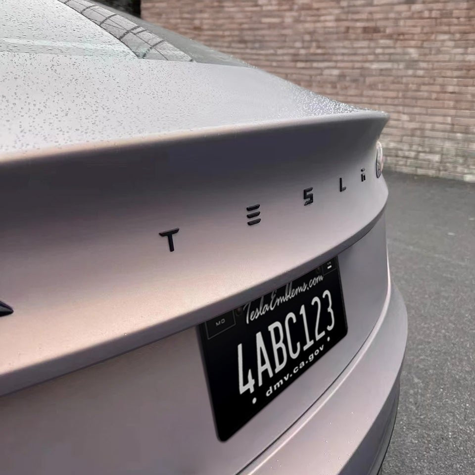 TESLA Logo Raised Letters - Rear Trunk Black Emblems for Model 3/Y/S/X - Tesla Emblems
