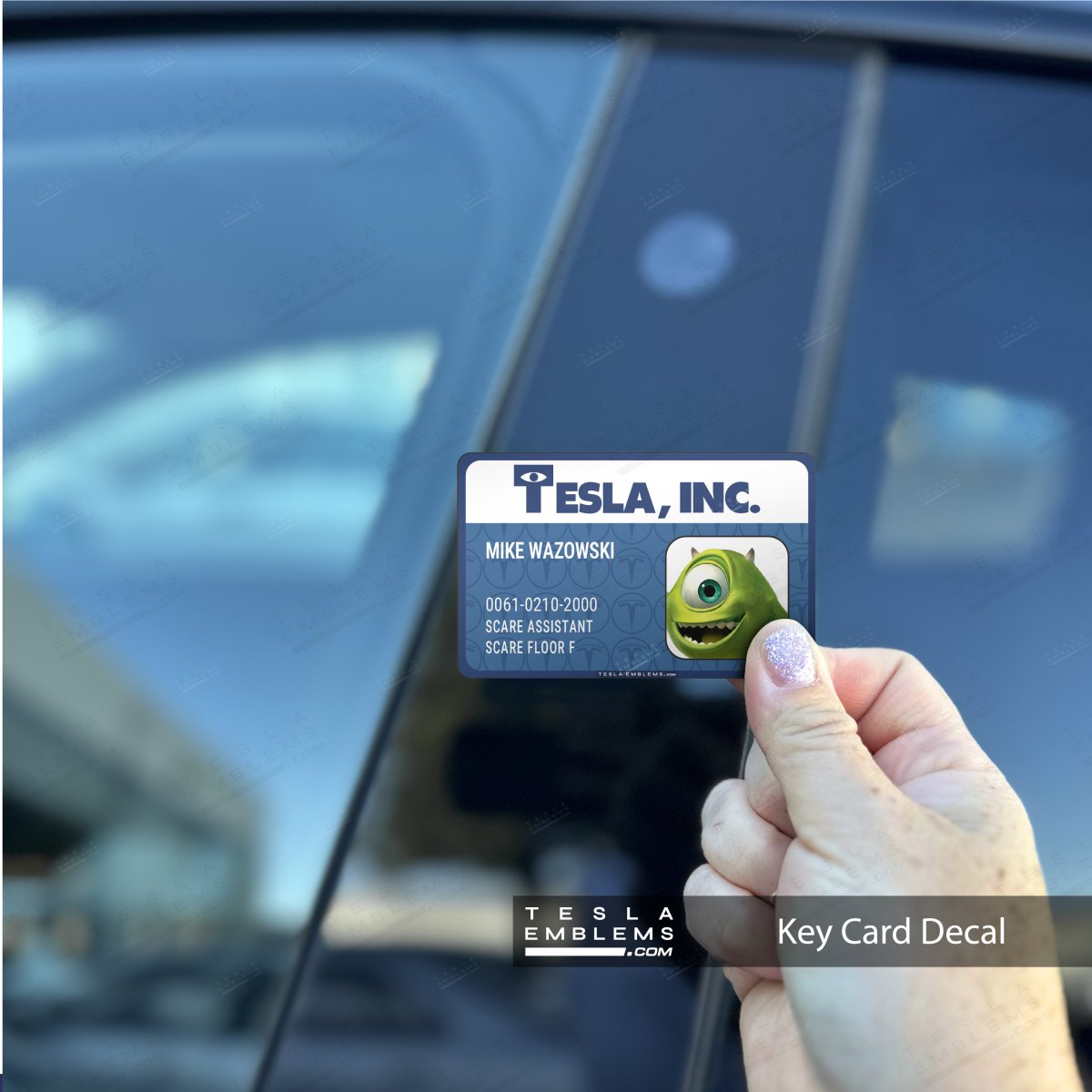 Mike's Monsters, Inc. Scare ID NFC Keycard Decal - Tesla Emblems
