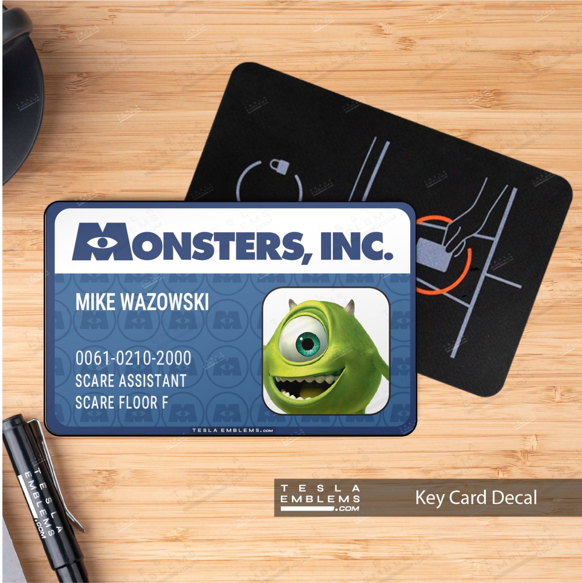 Mike's Monsters, Inc. Scare ID NFC Keycard Decal - Tesla Emblems
