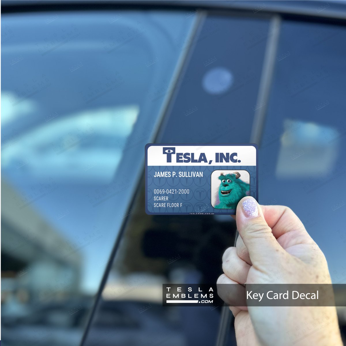 Sully's Monsters, Inc. Scare ID NFC Keycard Decal - Tesla Emblems