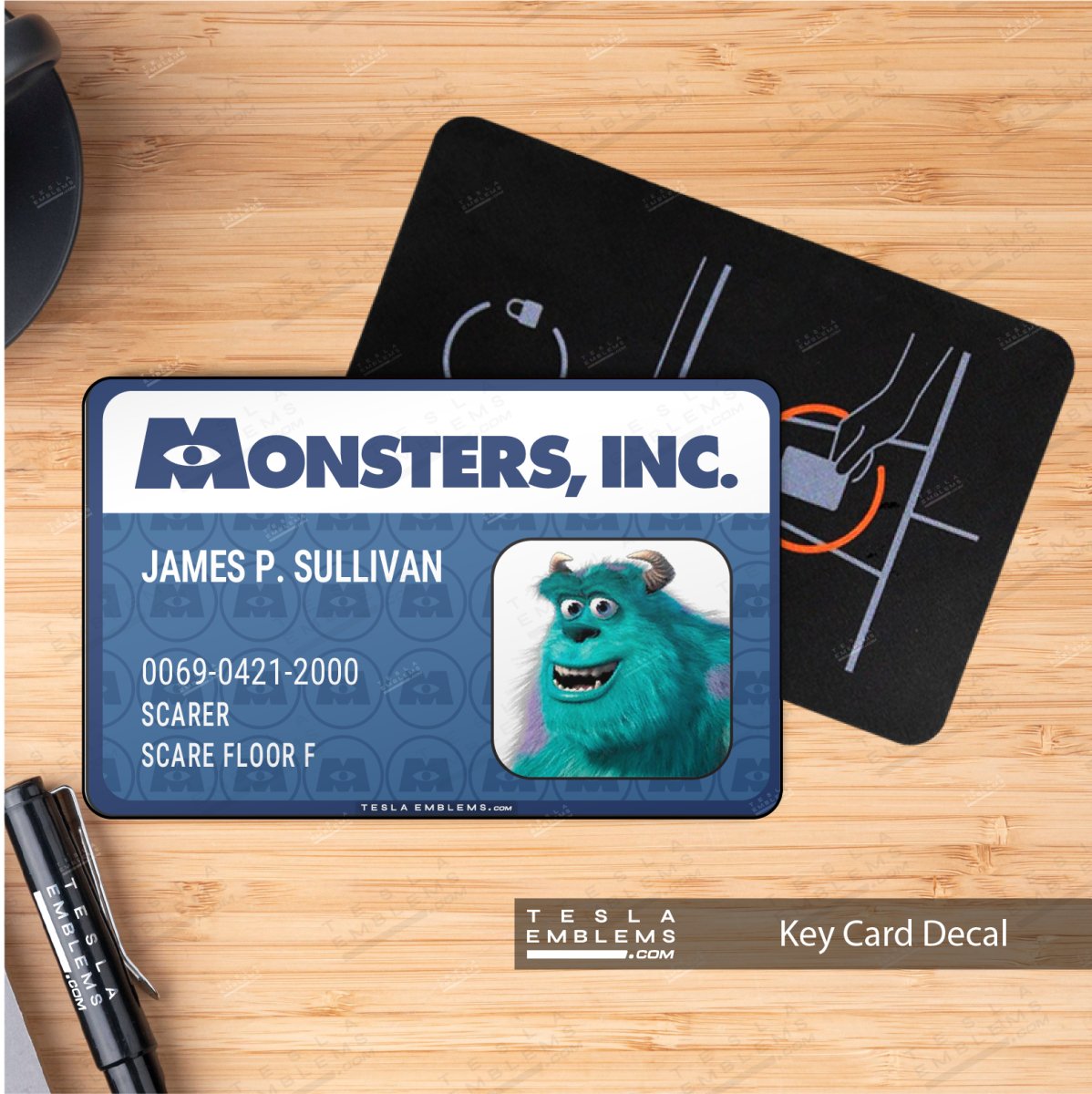Sully's Monsters, Inc. Scare ID NFC Keycard Decal - Tesla Emblems