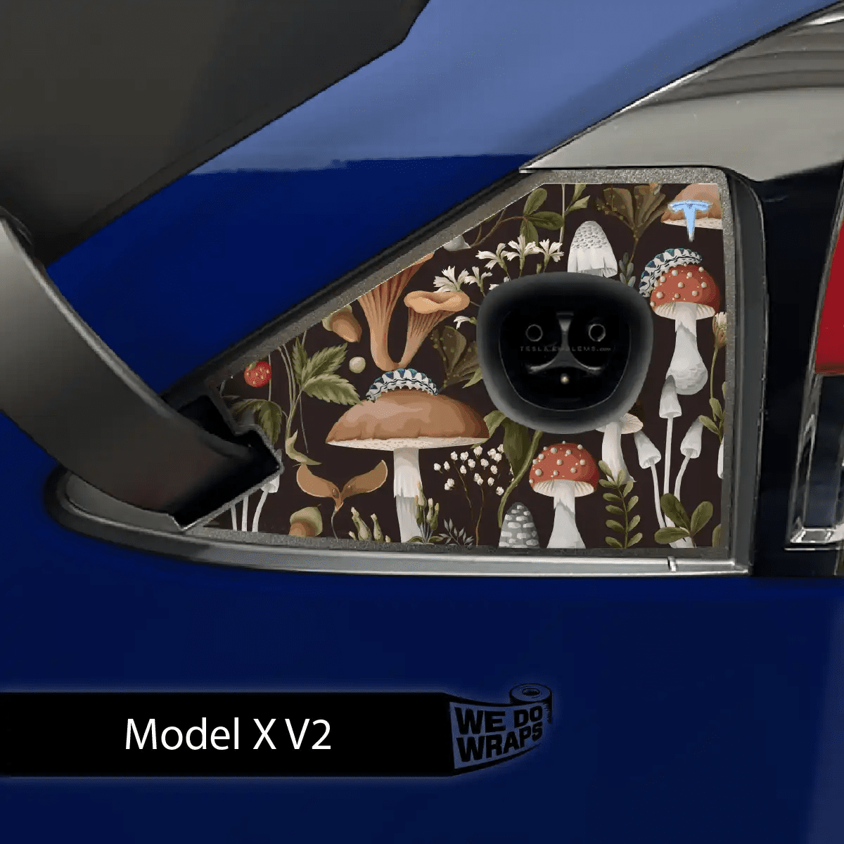 Mushroom Garden Tesla Charge Port Wrap | Model X - Tesla Emblems