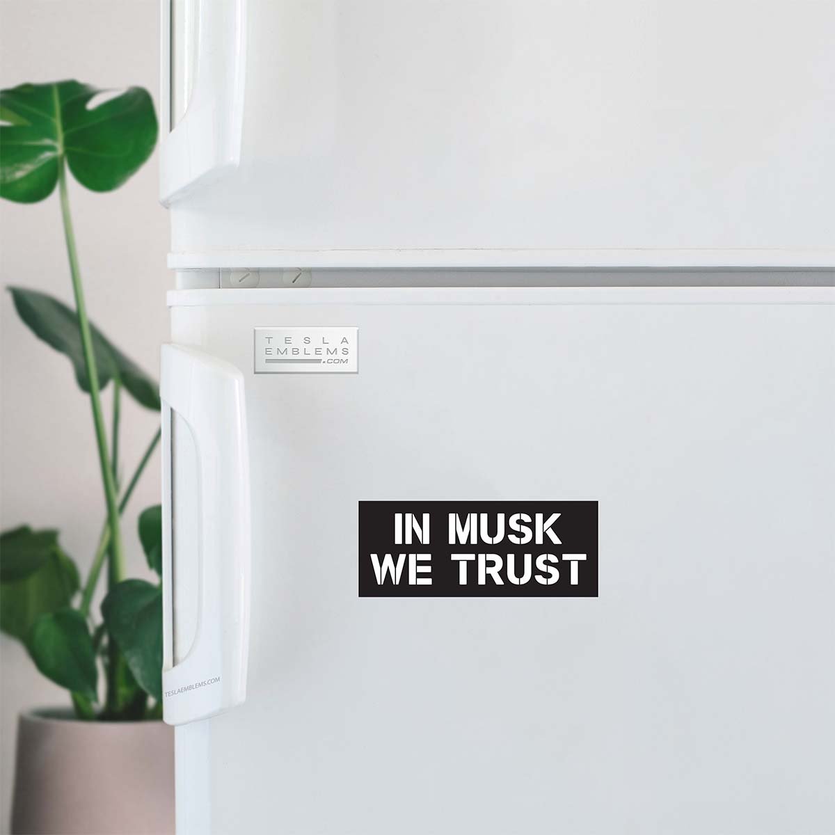 In Musk We Trust Vinyl Decal Sticker - Tesla Emblems