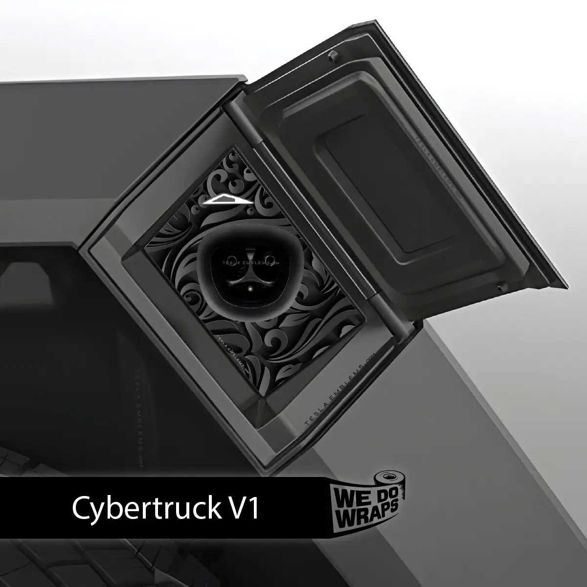 Nocturnal Petals Tesla Charge Port Wrap | Cybertruck - Tesla Emblems