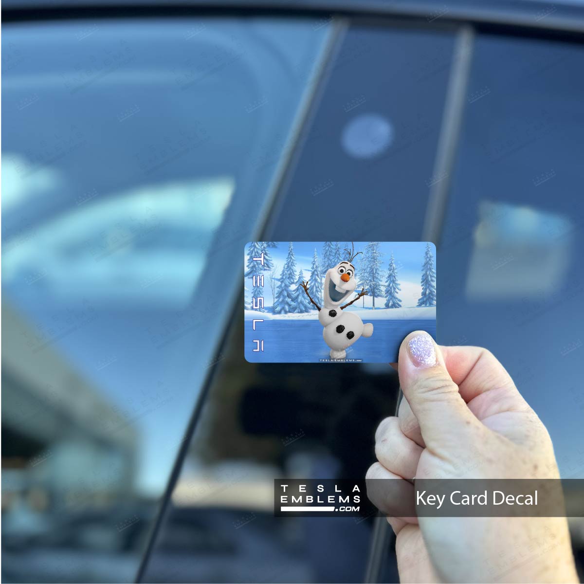 Olaf Tesla Keycard Decal - Tesla Emblems