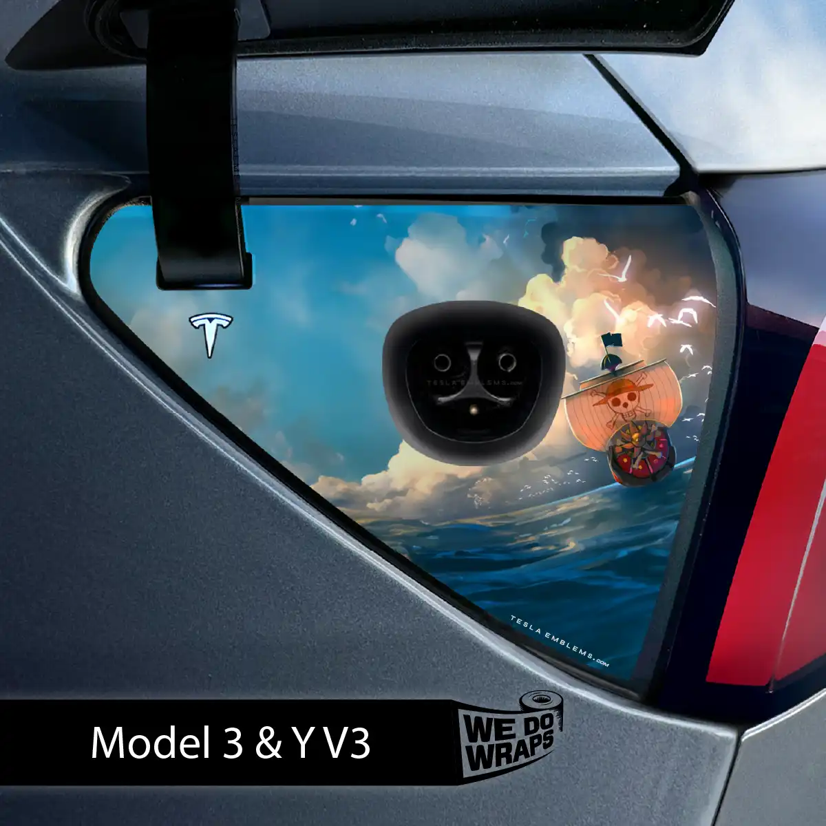 Grand Line Tesla Charge Port Wrap | Model 3 - Tesla Emblems