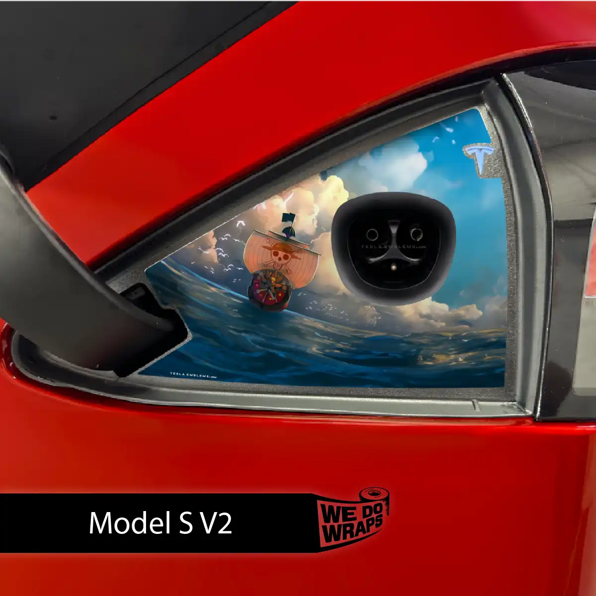 Grand Line Tesla Charge Port Wrap | Model S - Tesla Emblems