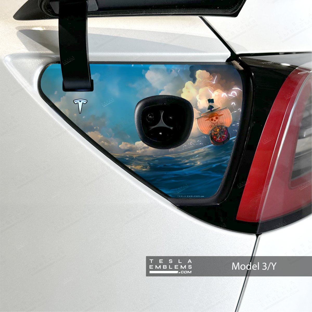 One Piece Tesla Charge Port Wrap - Tesla Emblems