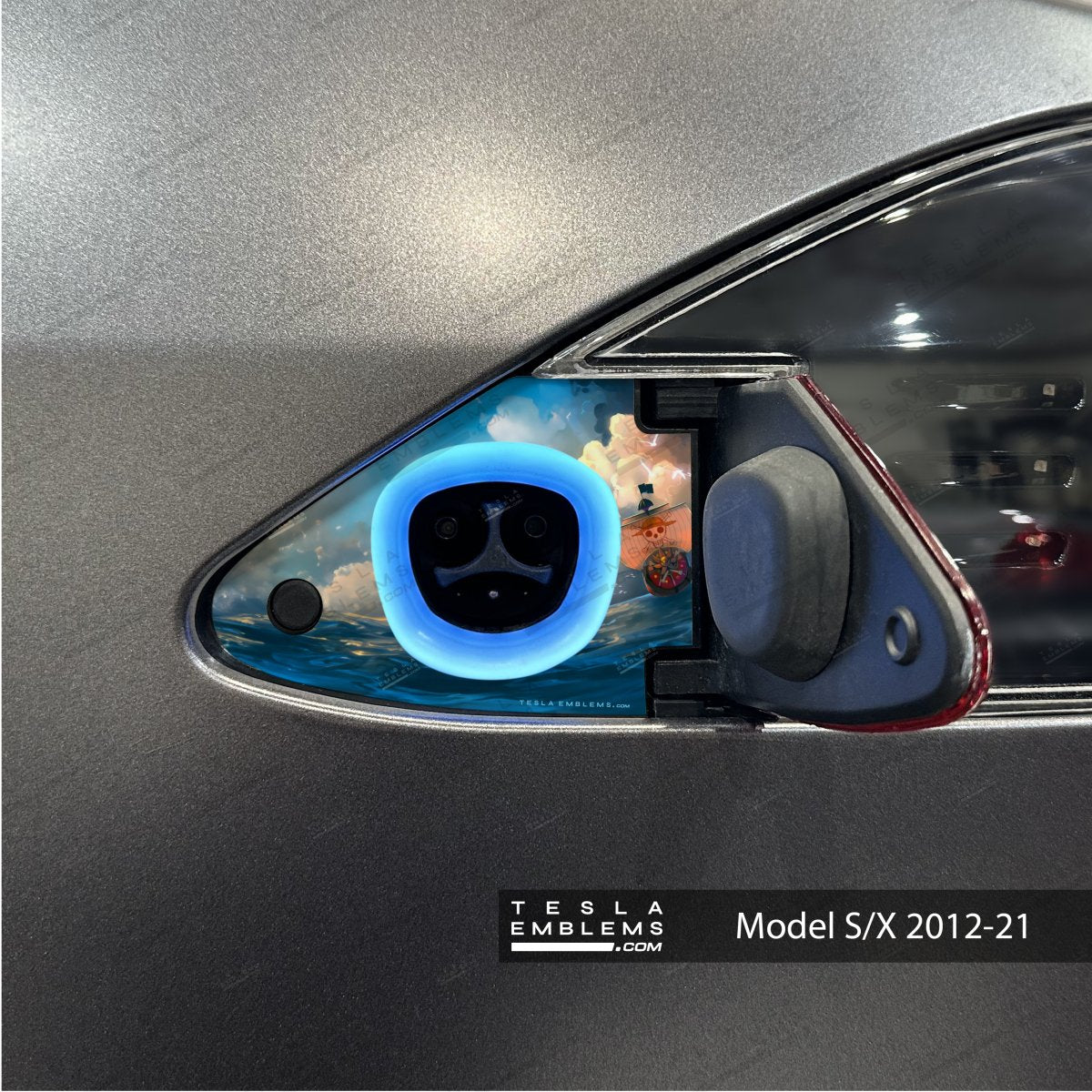 One Piece Tesla Charge Port Wrap - Tesla Emblems
