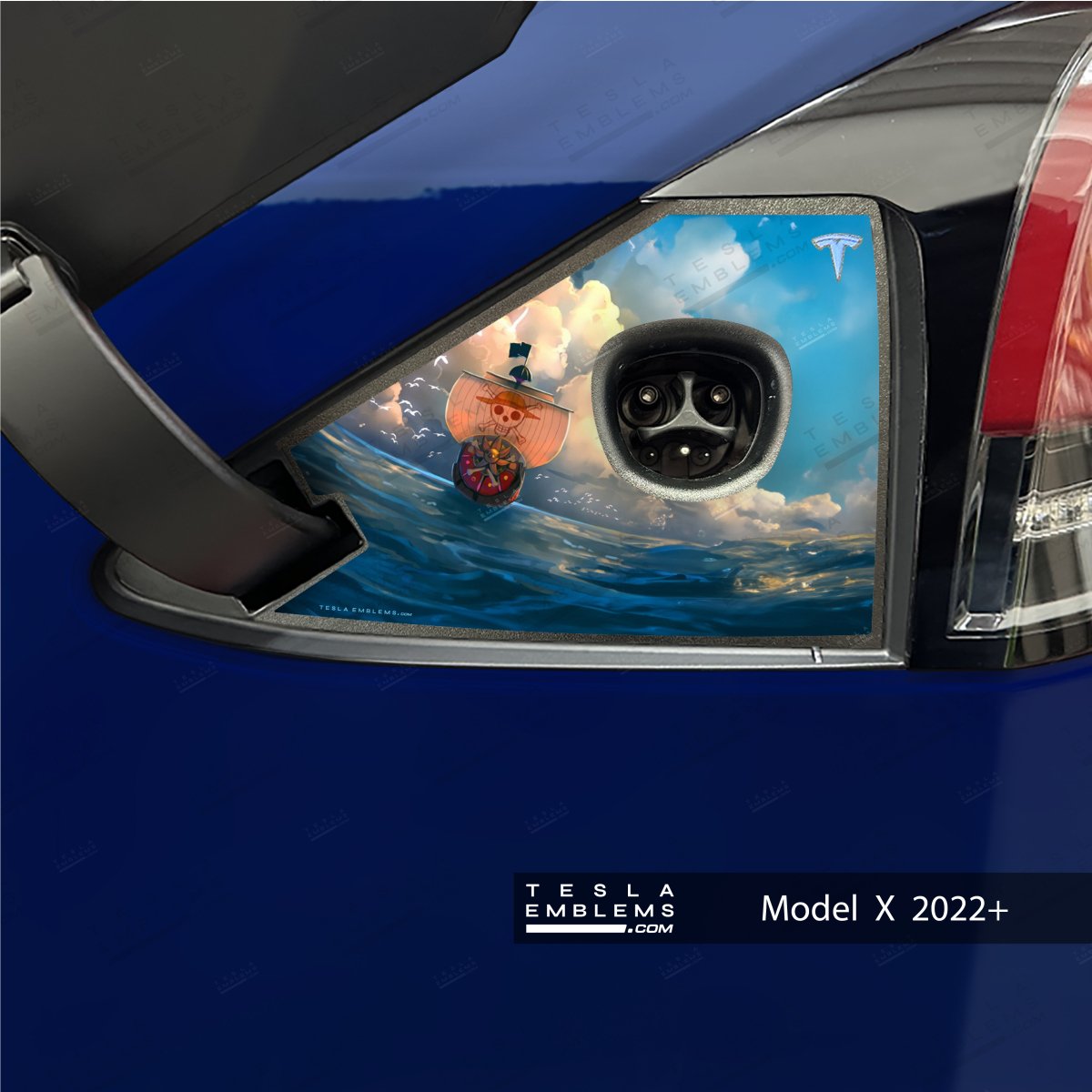 One Piece Tesla Charge Port Wrap - Tesla Emblems