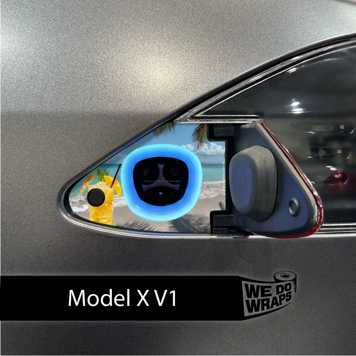 Paradise Tesla Charge Port Wrap | Model X - Tesla Emblems