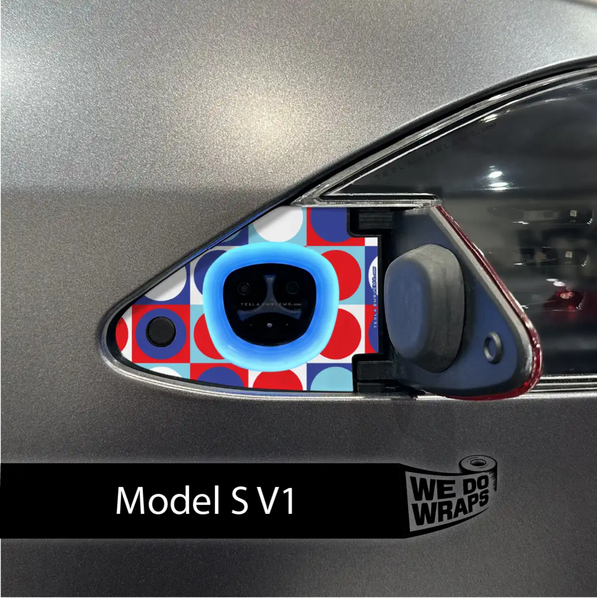Patriot Pop Charge Port Wrap | Model S - Tesla Emblems