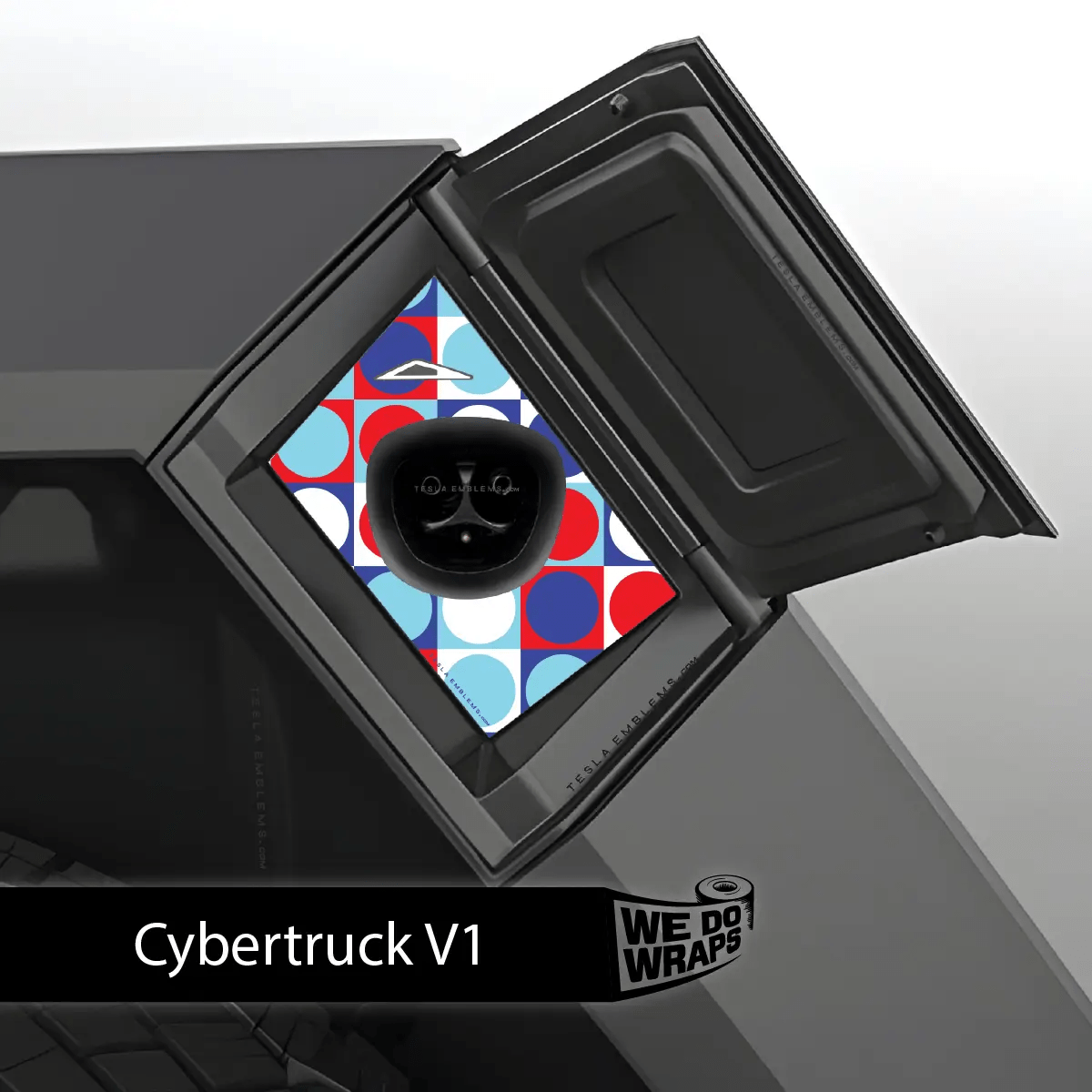Patriot Pop Charge Port Wrap | Cybertruck - Tesla Emblems