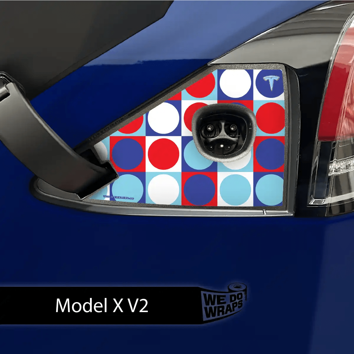 Patriot Pop Charge Port Wrap | Model X - Tesla Emblems
