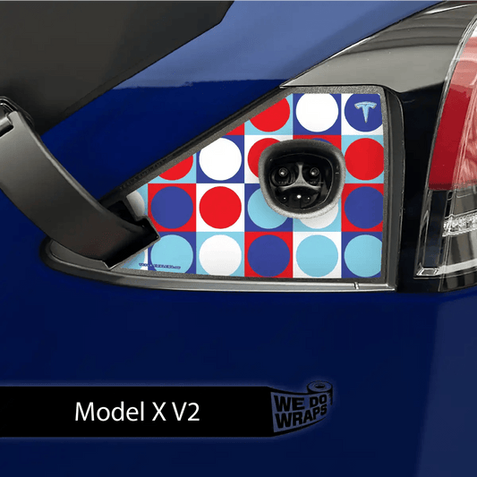 Patriot Pop Charge Port Wrap | Model X - Tesla Emblems